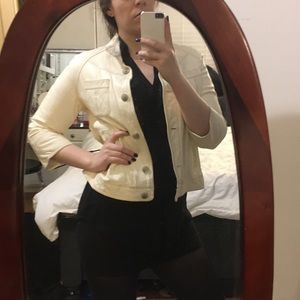 Genuine Leather Gap Cream Leather Jacket